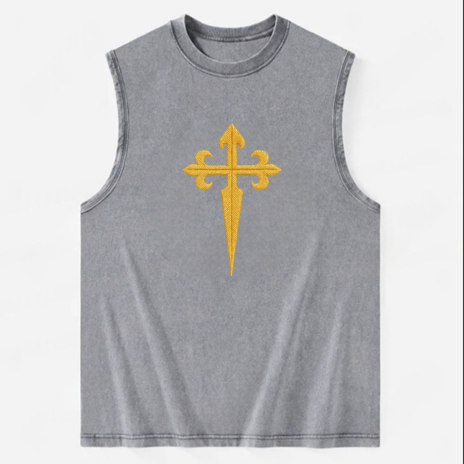 Order Of Santiago Cross - Vintage Washed Tank - Grey