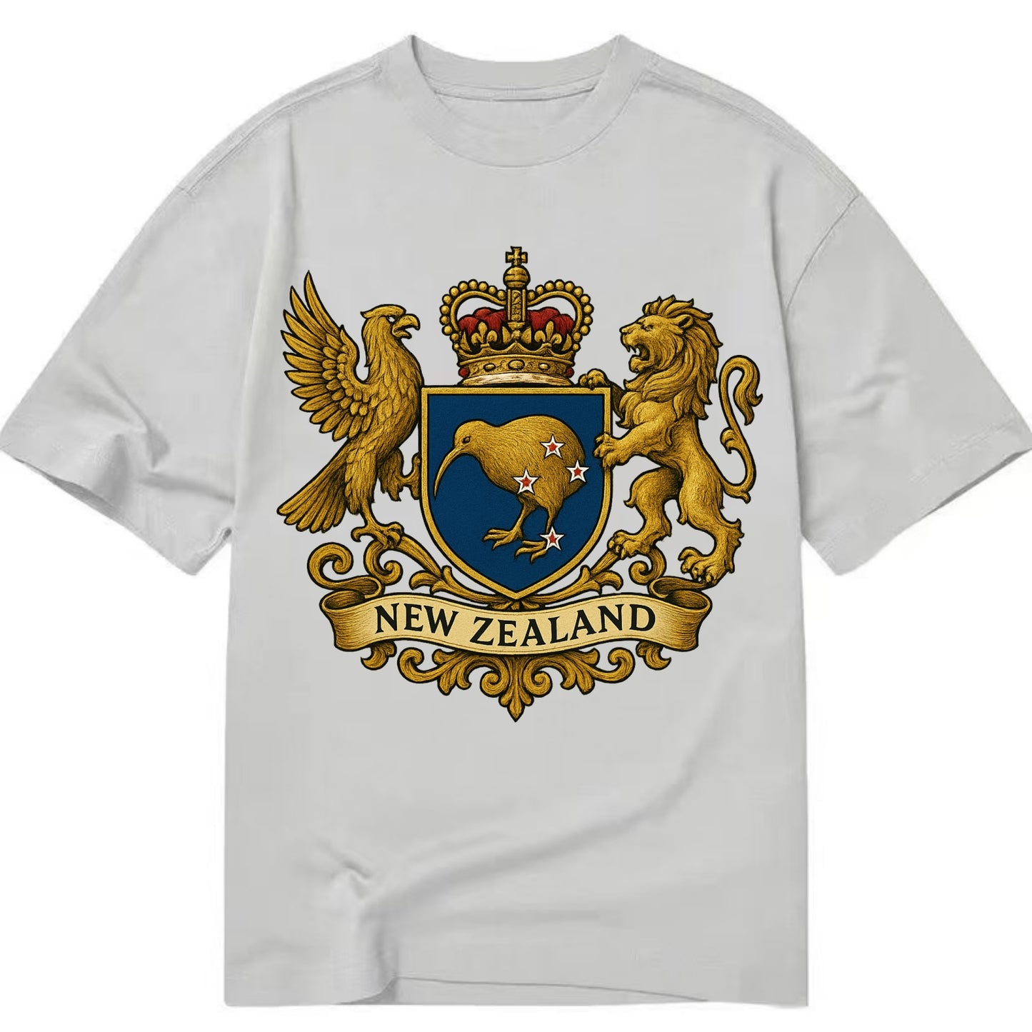 New Zealand Heritage Badge  - Classic T-shirt - Grey