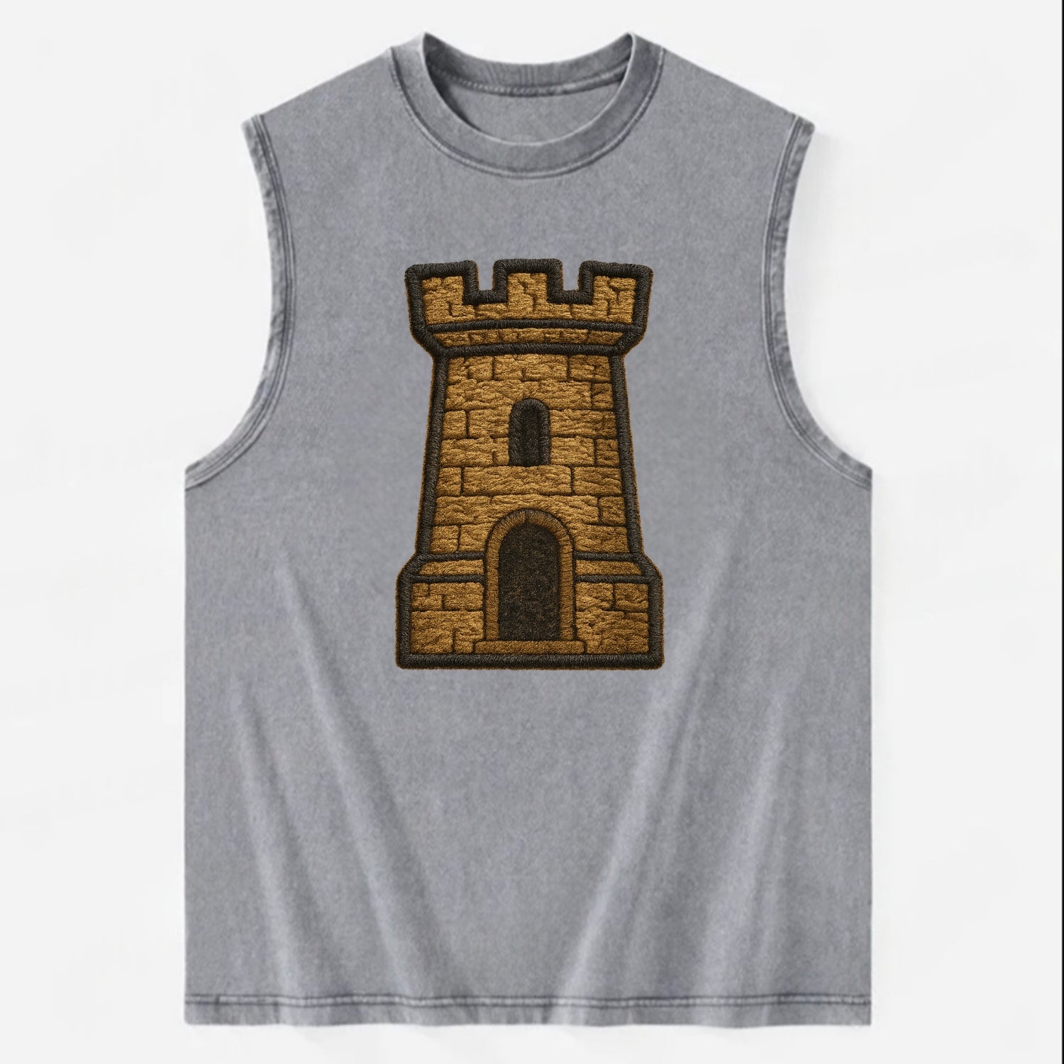 Castle Tower  - Vintage Washed Tank - Grey