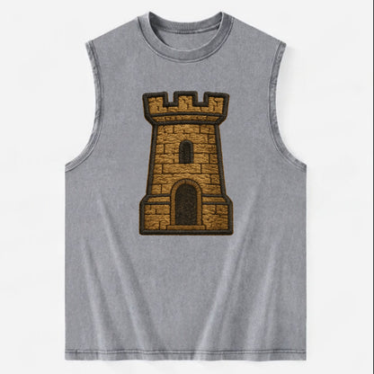 Castle Tower  - Vintage Washed Tank - Grey