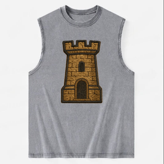 Castle Tower  - Vintage Washed Tank - Grey