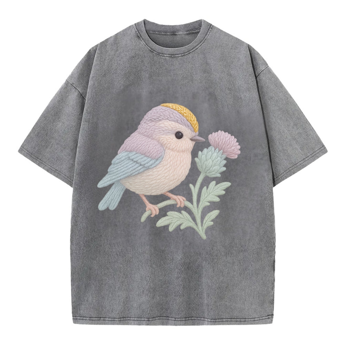 Firecrest Thistle Crown  - Vintage T-shirt - Grey