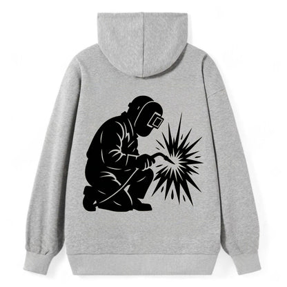 Welder sparks flying dramatically - Classic Pullover Hoodie - Grey