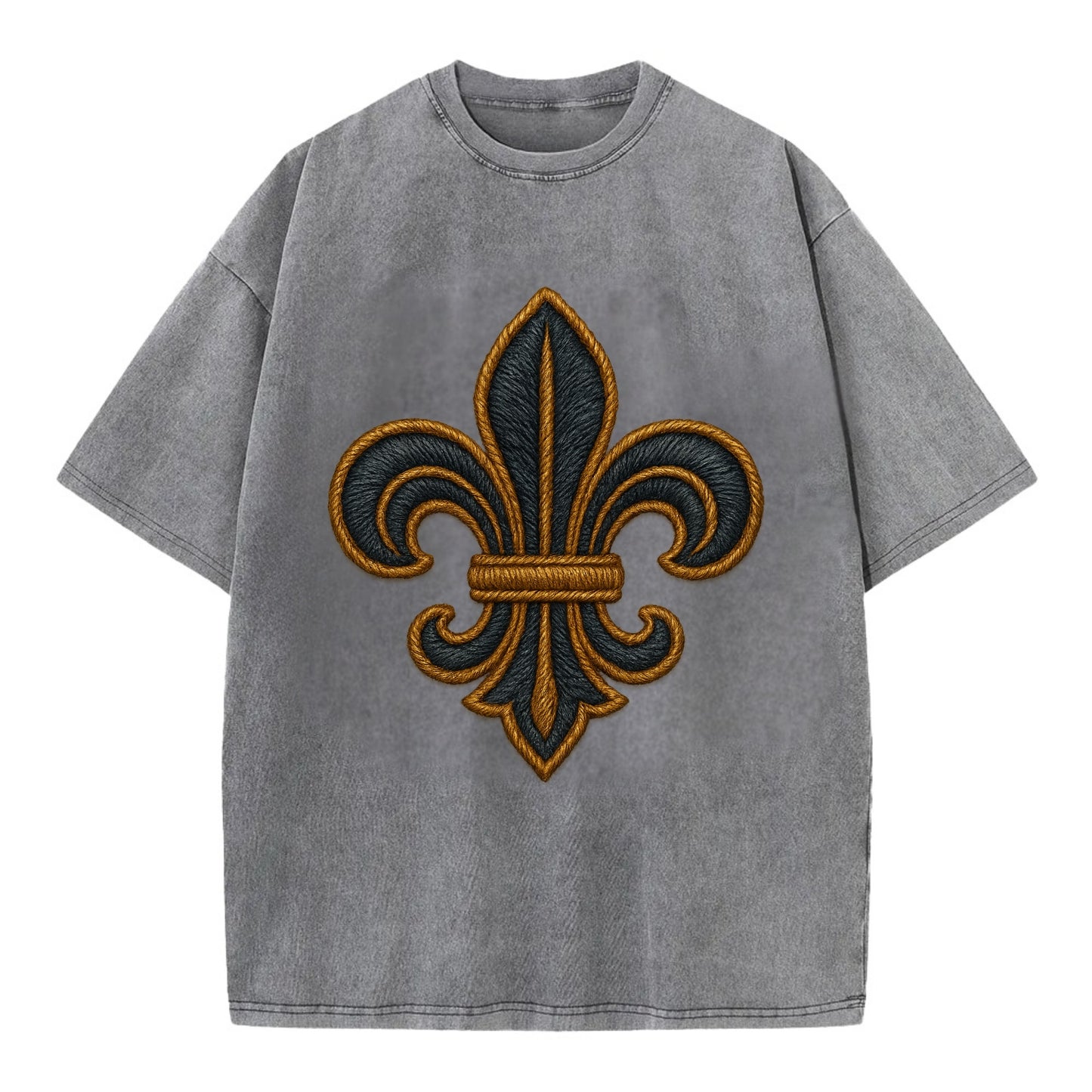 Fleur de Lis  - Vintage T-shirt - Grey
