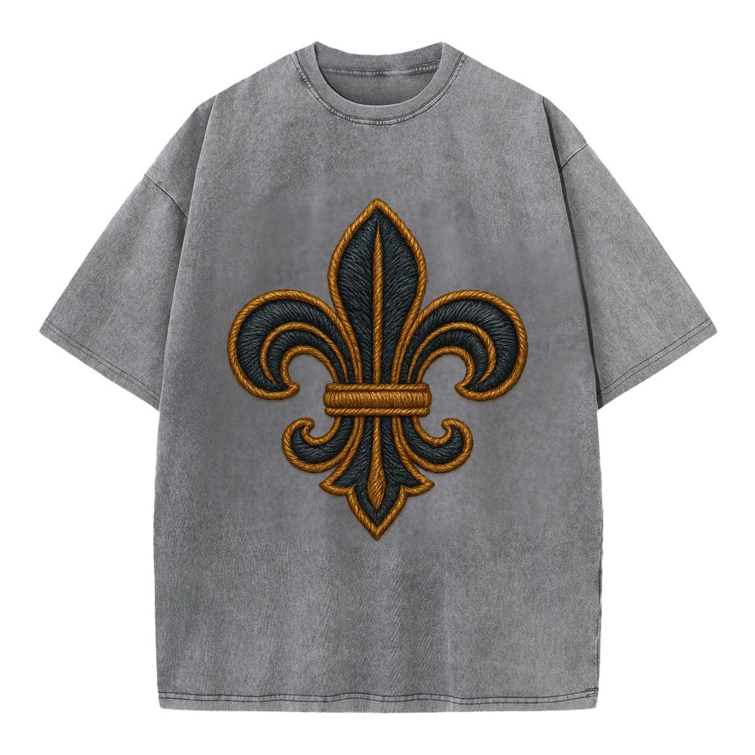 Fleur de Lis  - Vintage T-shirt - Grey