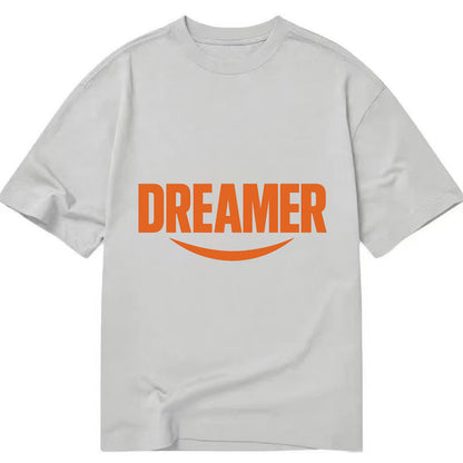 Bold typography design - "DREAMER" - imagination, seeing possibilities - Classic T-shirt - Grey