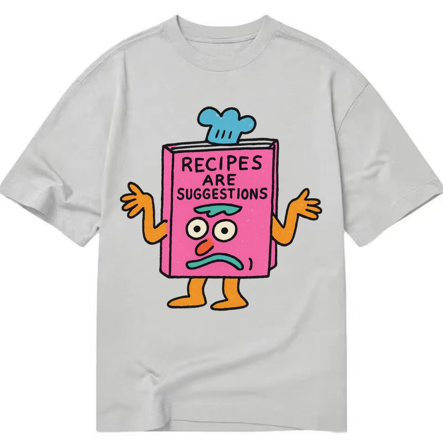 RECIPES ARE SUGGESTIONS | Cookbook shrugging - Classic T-shirt - Grey