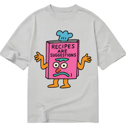 RECIPES ARE SUGGESTIONS | Cookbook shrugging - Classic T-shirt - Grey