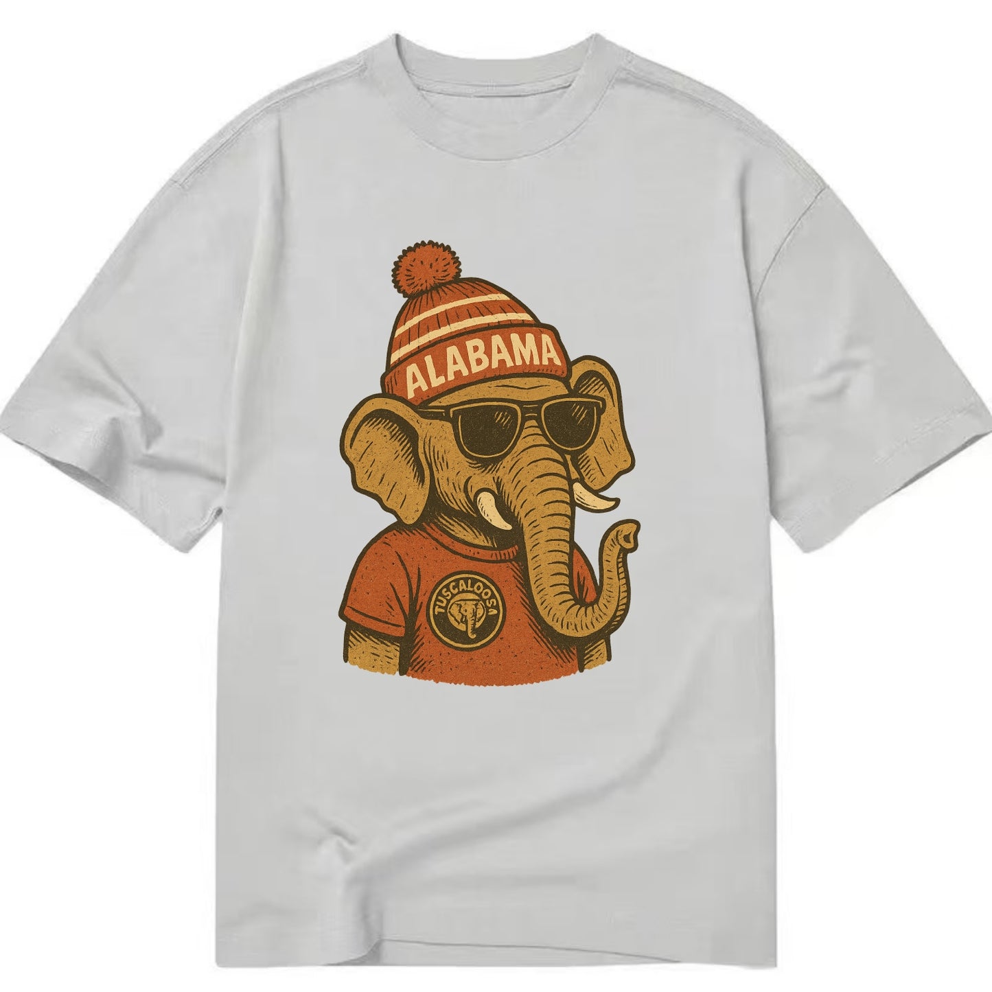 Tuscaloosa Crimson Elephant wearing Alab - Classic T-shirt - Grey