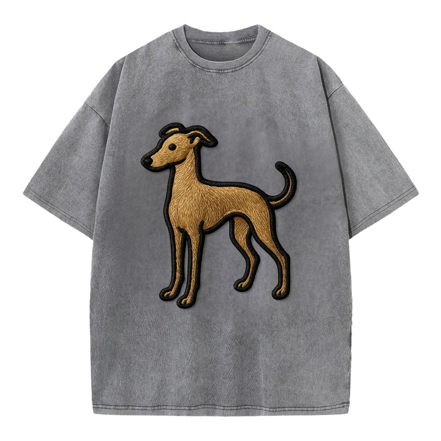 Italian Greyhound - Modern elegant silho - Vintage T-shirt - Grey