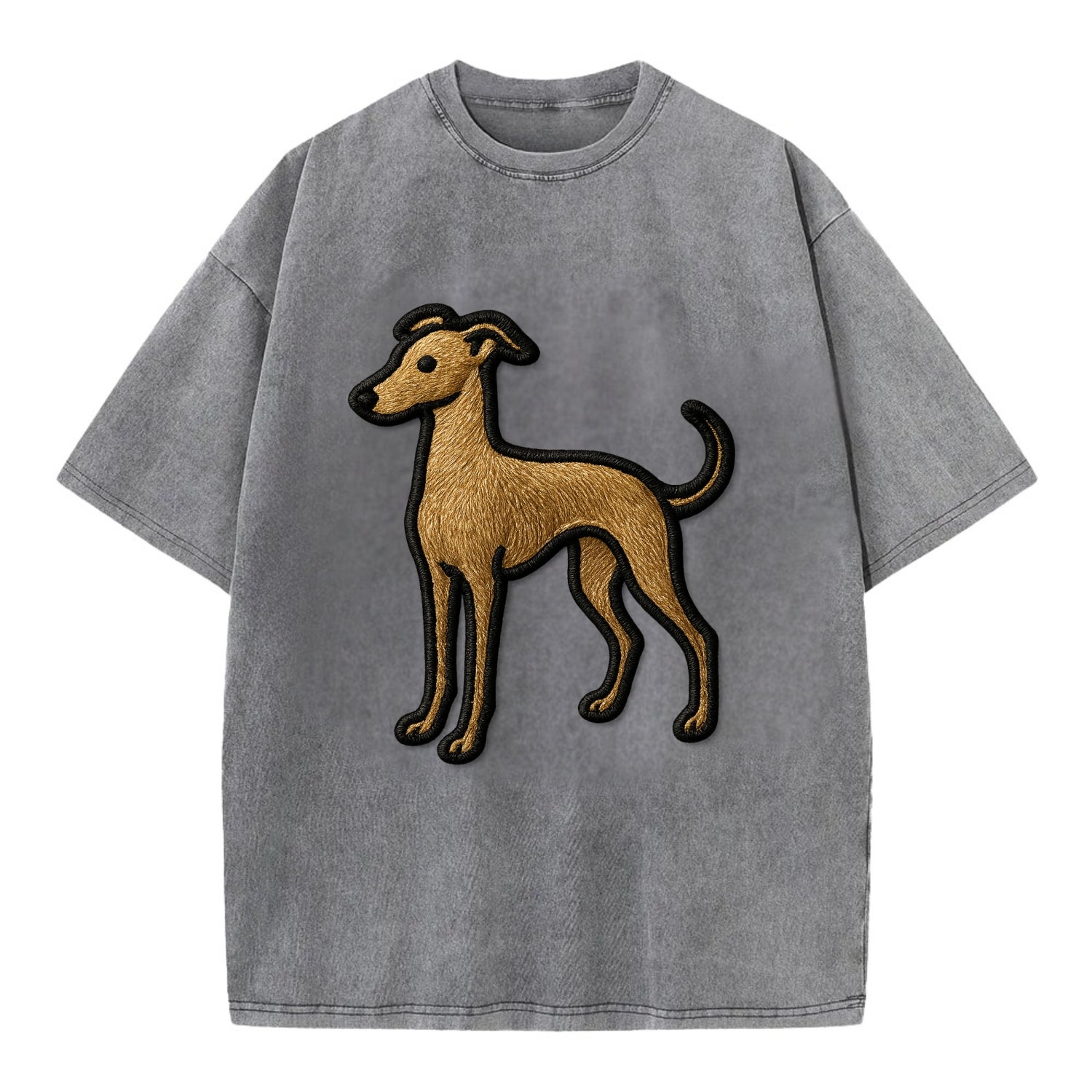 Italian Greyhound - Modern elegant silho - Vintage T-shirt - Grey