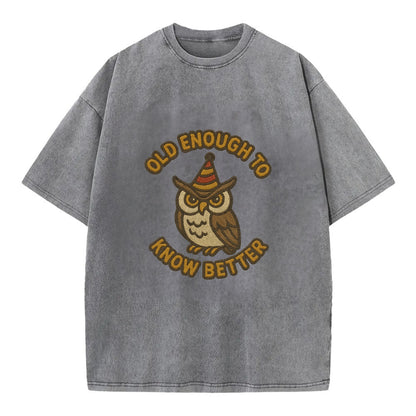 Old Enough To Know Better  - Vintage T-shirt - Grey