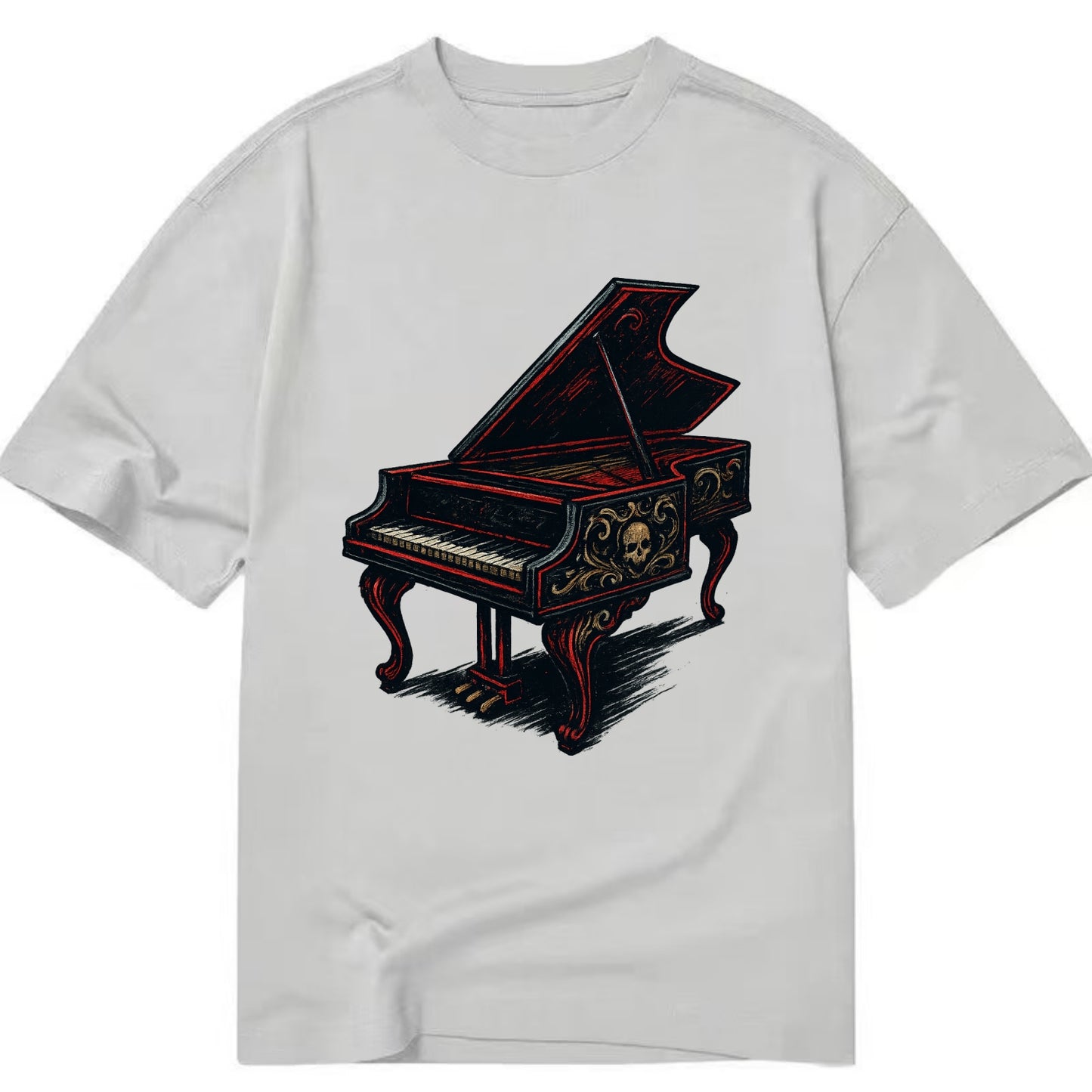 Harpsichord with baroque decorative styling - Classic T-shirt - Grey