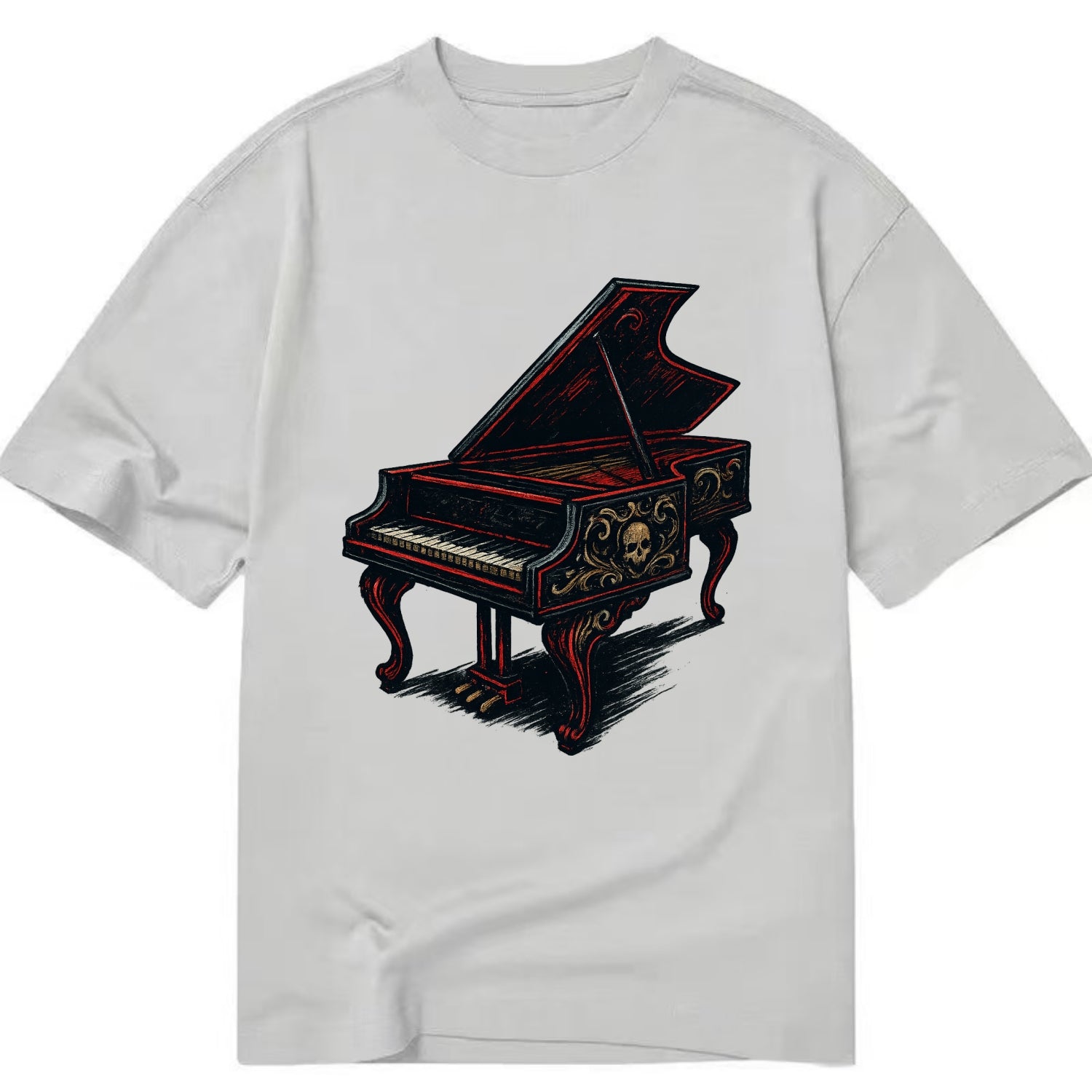 Harpsichord with baroque decorative styling - Classic T-shirt - Grey