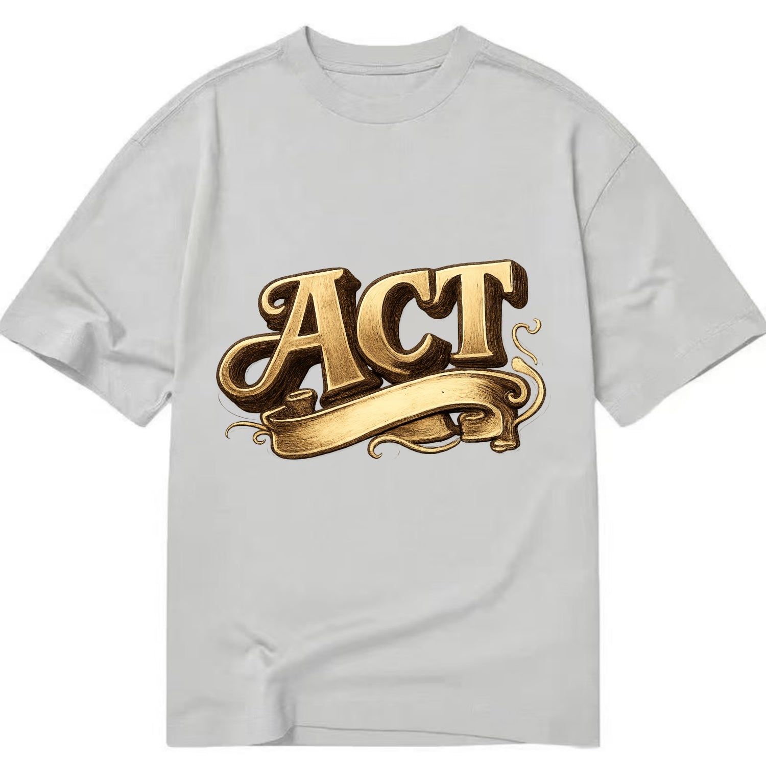 Bold typography design - "ACT" - take action, do something - Classic T-shirt - Grey