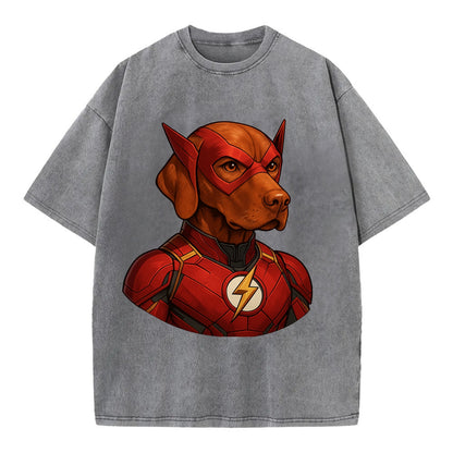 Vizsla Speed Hero  - Vintage T-shirt - Grey