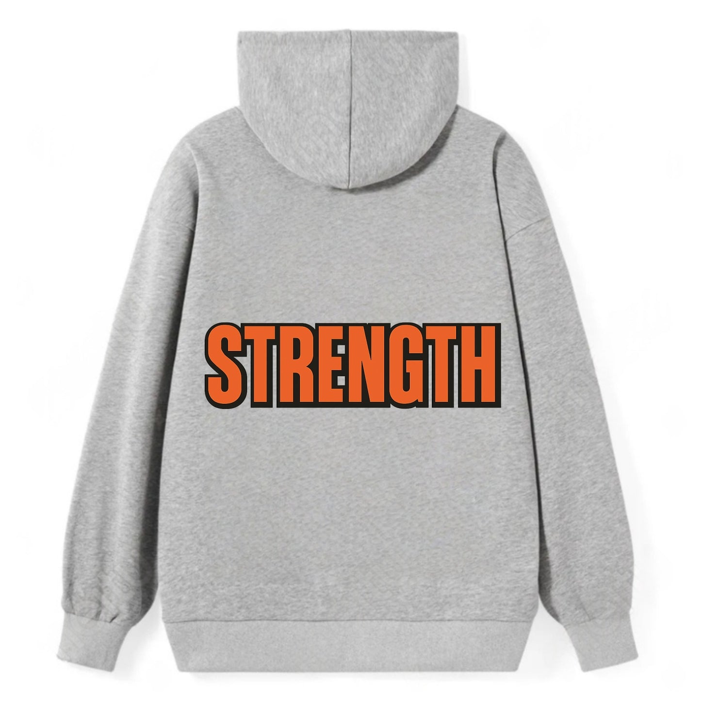 Bold typography design - "STRENGTH" - inner power, resilience, fortitude - Classic Pullover Hoodie - Grey