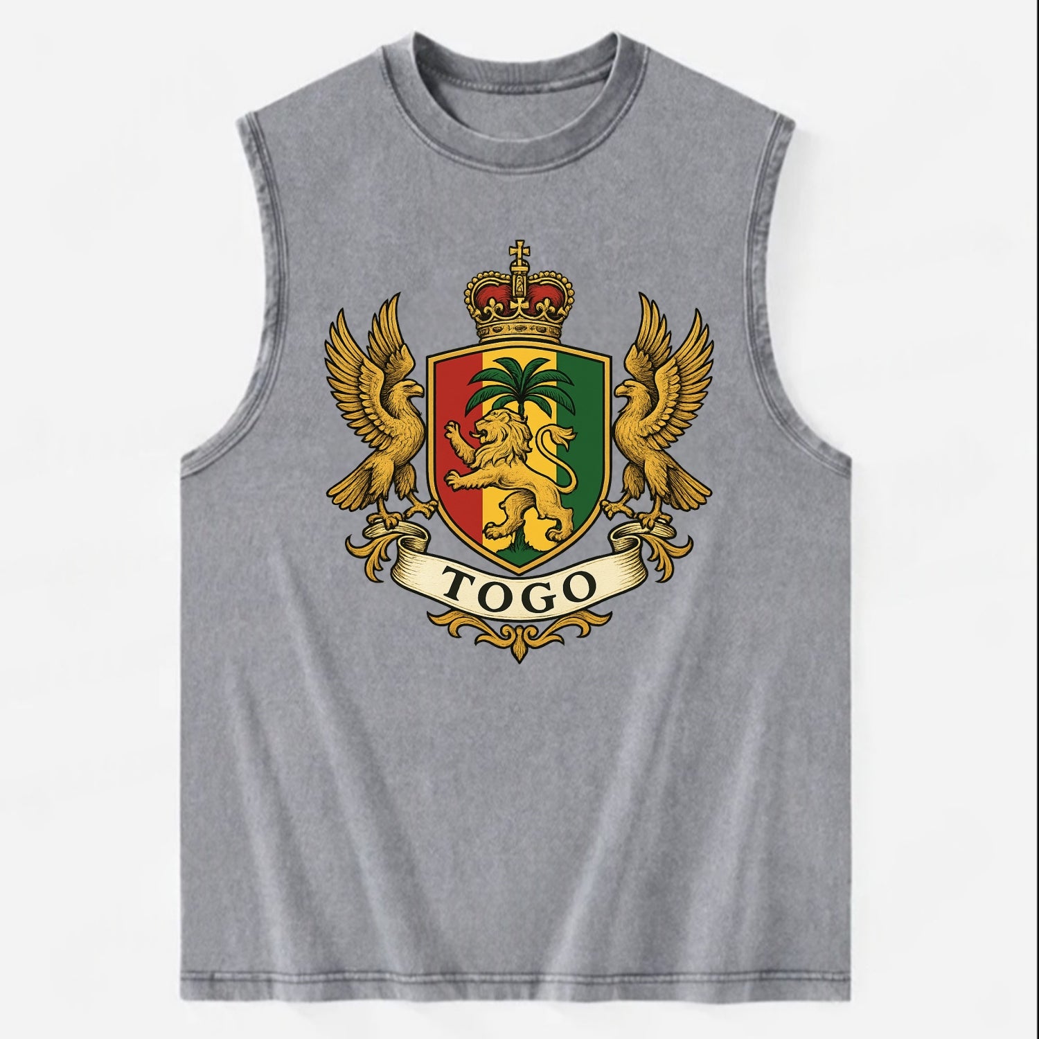 Togo Heritage Badge  - Vintage Washed Tank - Grey