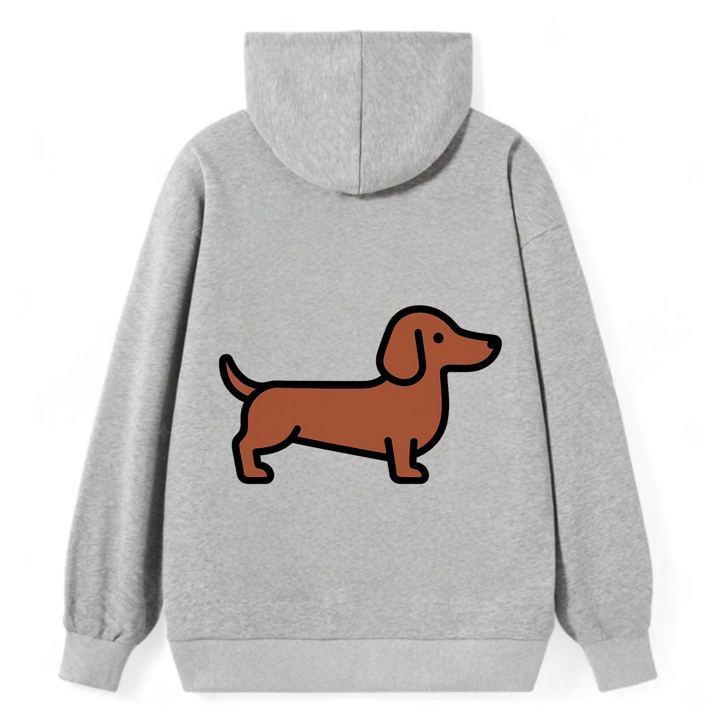 Dachshund - Red/brown smooth flat side profile - Classic Pullover Hoodie - Grey