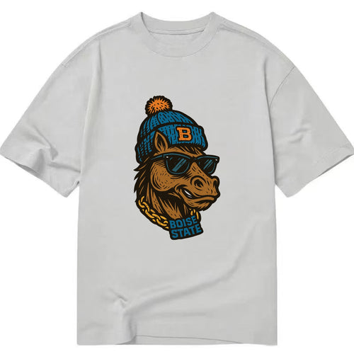 Boise Bronco wearing Boise State beanie with B patch - Classic T-shirt