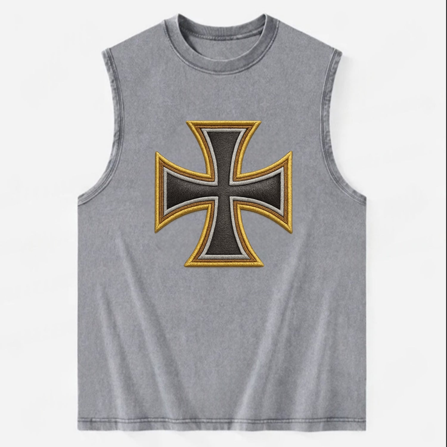 Teutonic Cross  - Vintage Washed Tank - Grey