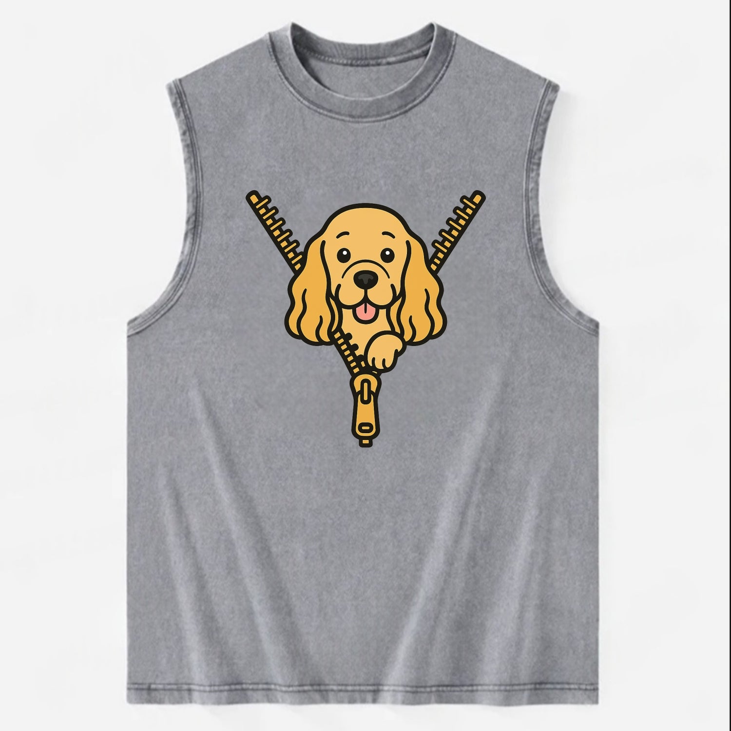 Cocker Spaniel - Vintage Washed Tank - Grey