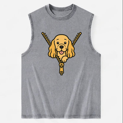 Cocker Spaniel - Vintage Washed Tank - Grey