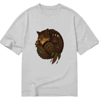 Sleeping Wolf Peace  - Classic T-shirt - Grey