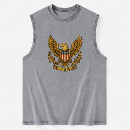 Usa Heritage Eagle 3 - Vintage Washed Tank - Grey