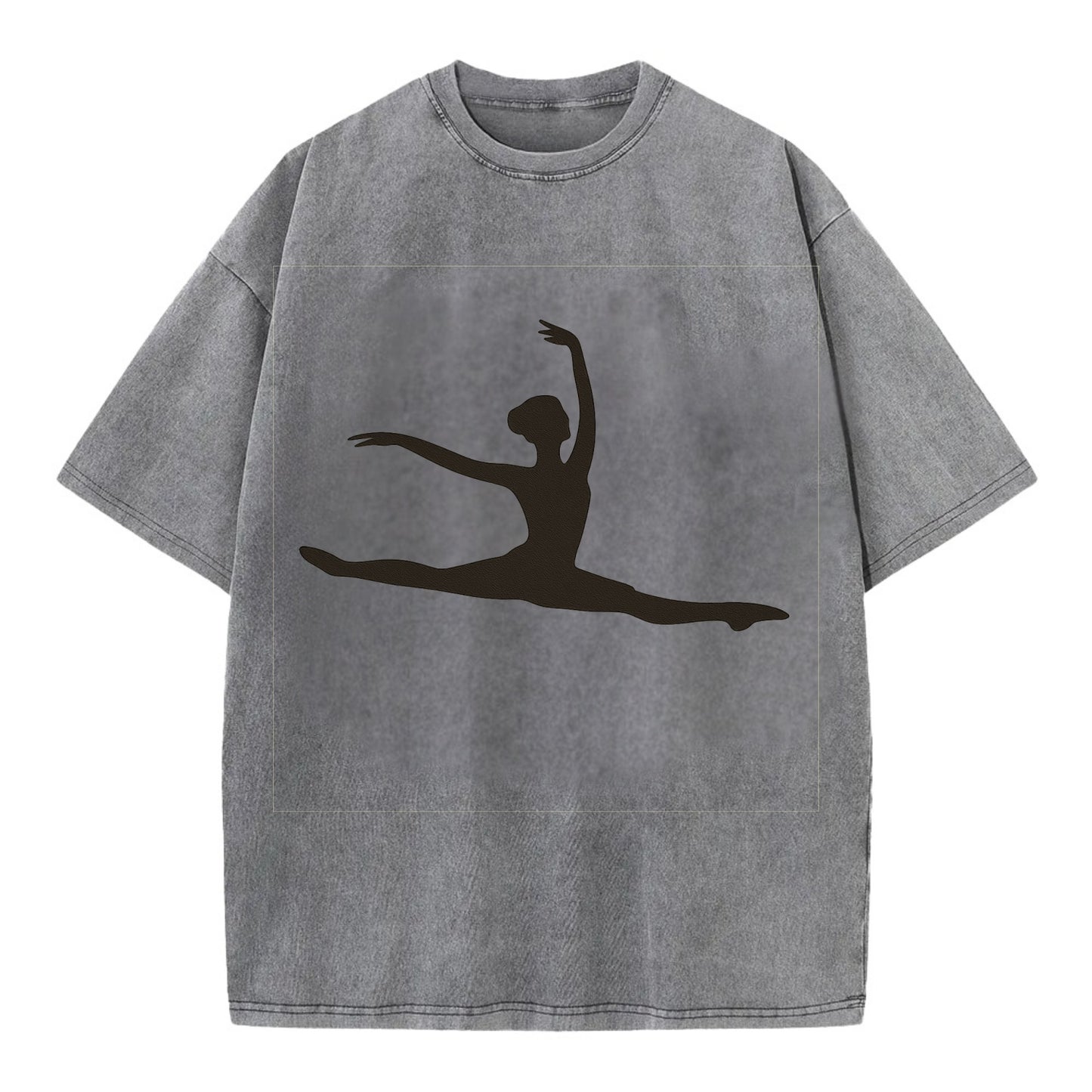 Ballet dancer in grand jete leap - Vintage T-shirt - Grey