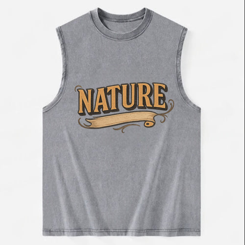 Bold typography design - NATURE - natural world, organic - Vintage Washed Tank