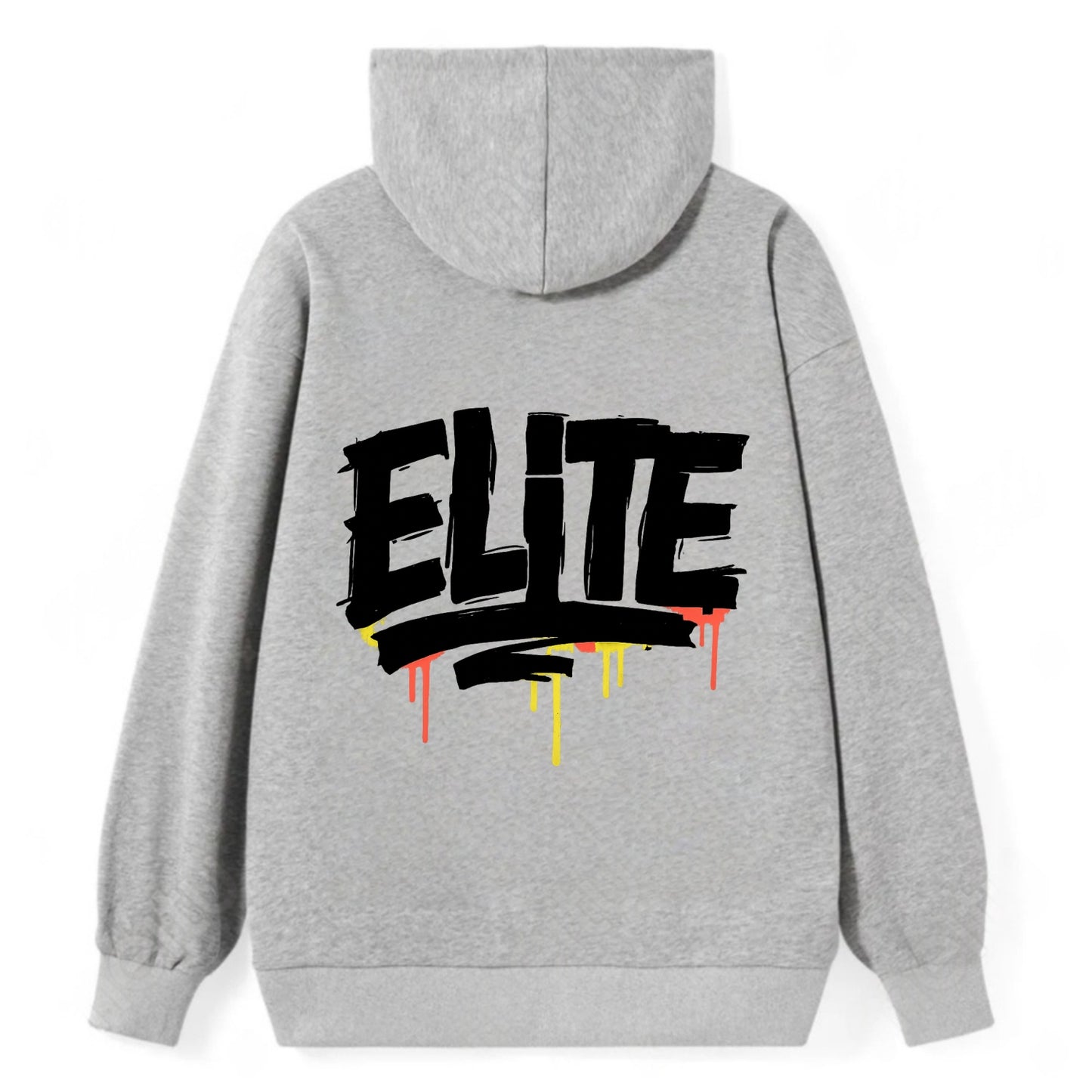 Bold typography design - "ELITE" - top tier, highest level - Classic Pullover Hoodie - Grey