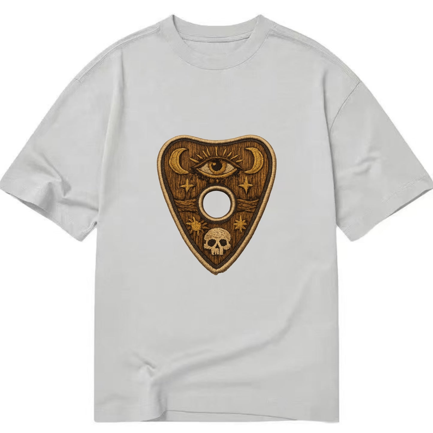 OUIJA PLANCHETTE - spirit board pointer in wood and gold , seance - Classic T-shirt - Grey