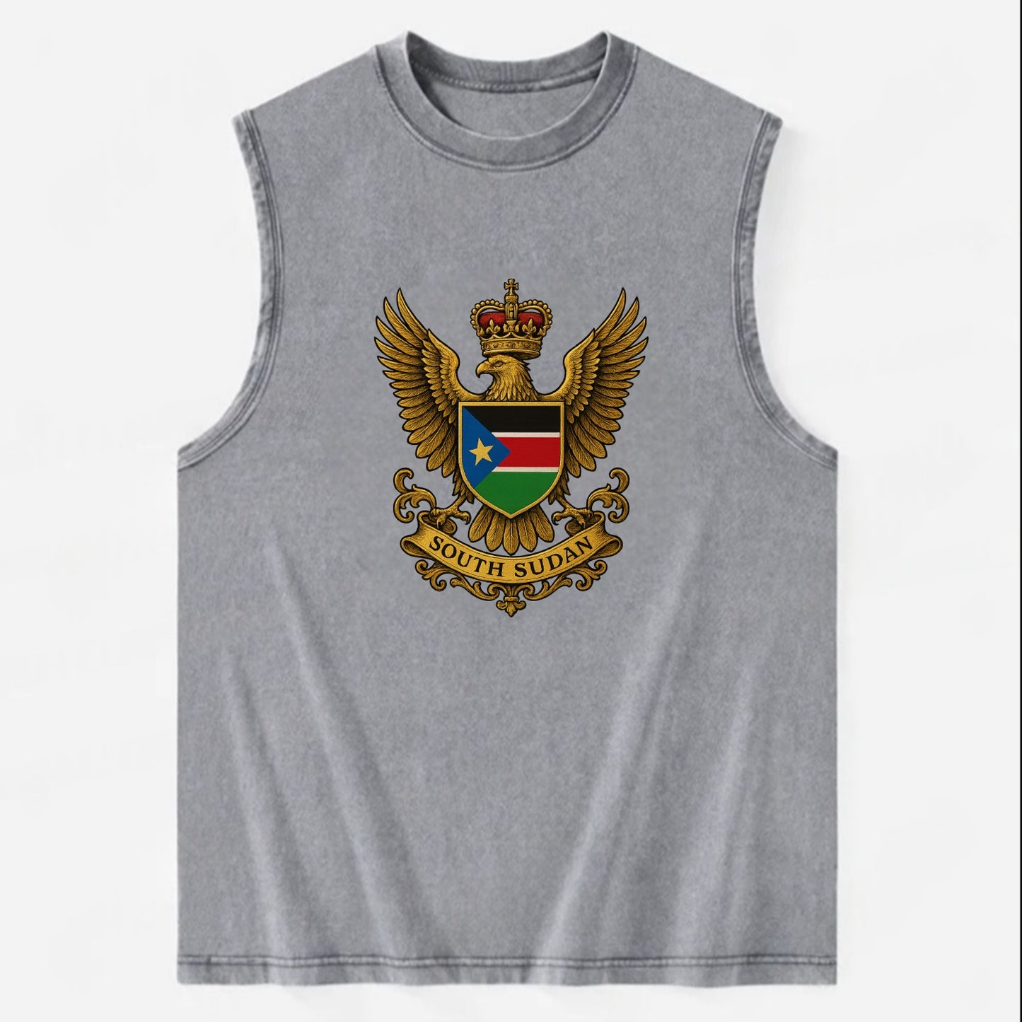 South Sudan Royal Logo  - Vintage Washed Tank - Grey