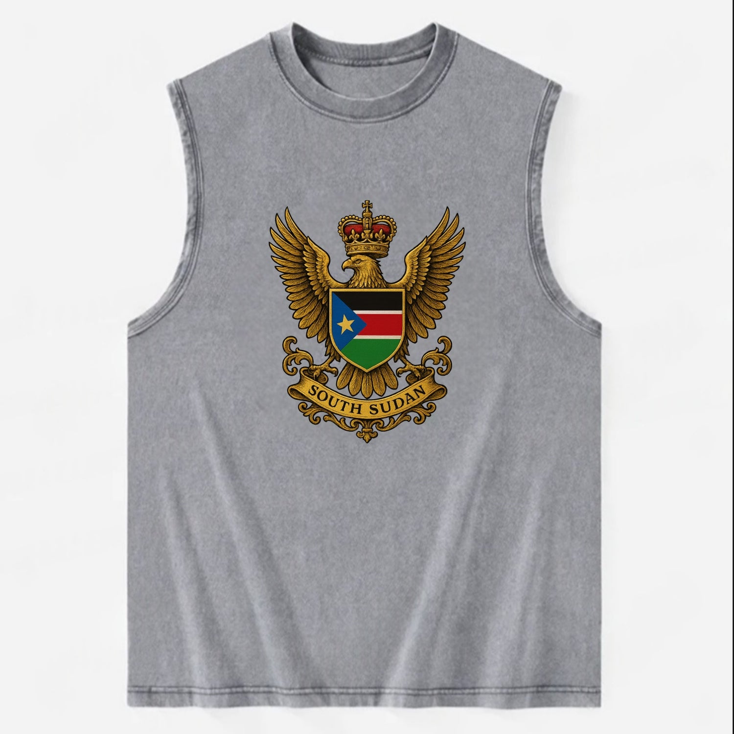 South Sudan Royal Logo  - Vintage Washed Tank - Grey