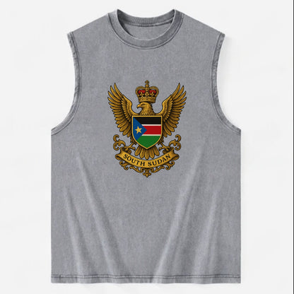 South Sudan Royal Logo  - Vintage Washed Tank - Grey