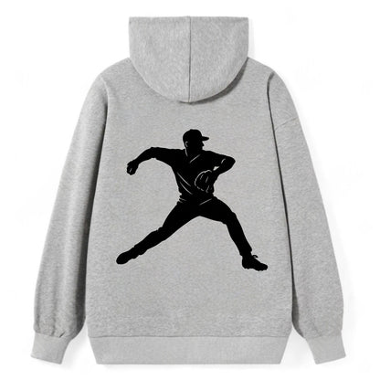 Baseball pitcher wind-up motion - Classic Pullover Hoodie - Grey