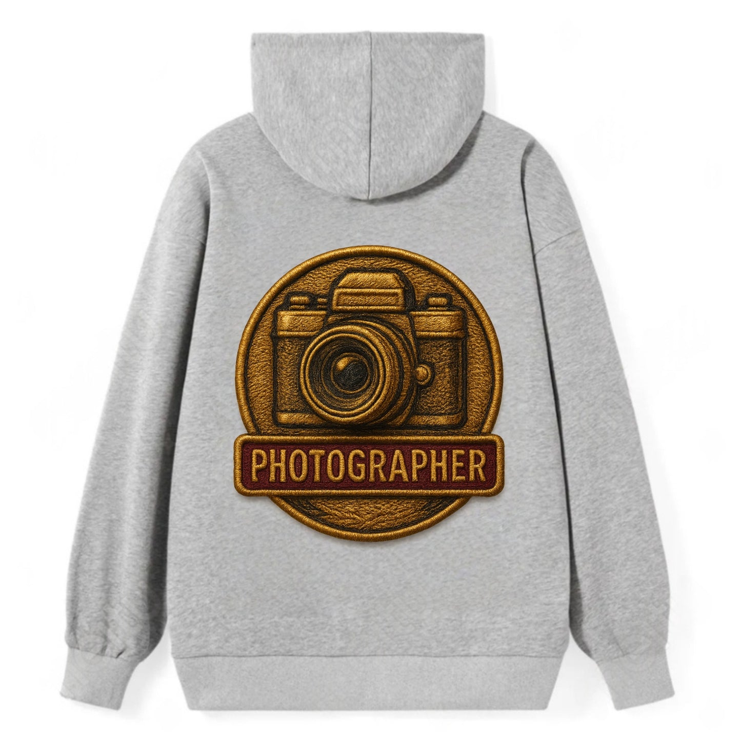 Camera with vintage lens - photographer badge - Classic Pullover Hoodie - Grey