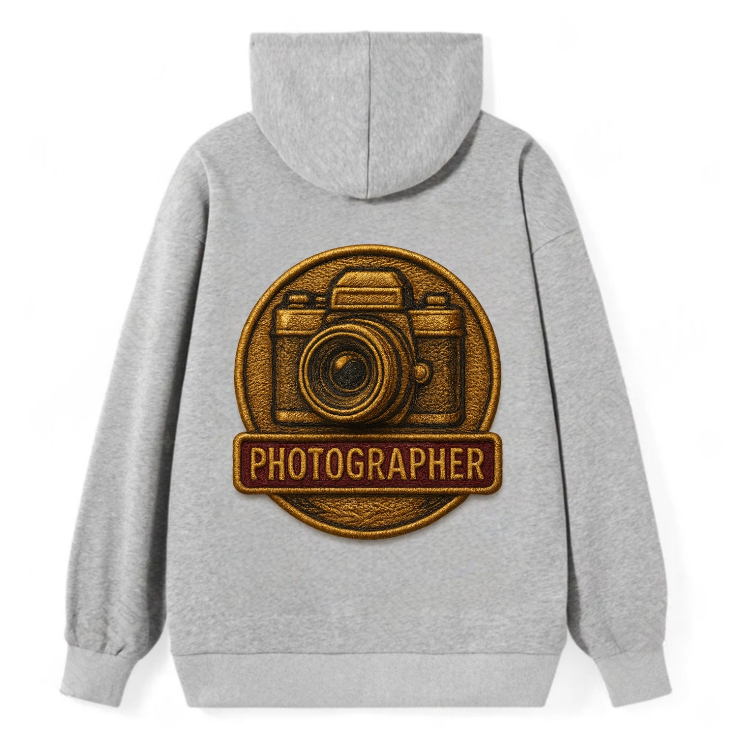 Camera with vintage lens - photographer badge - Classic Pullover Hoodie - Grey