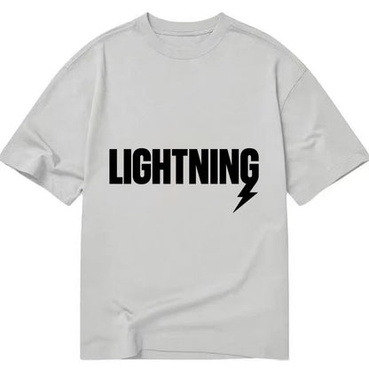 Bold typography design - "LIGHTNING" - fast, electric, striking - Classic T-shirt - Grey