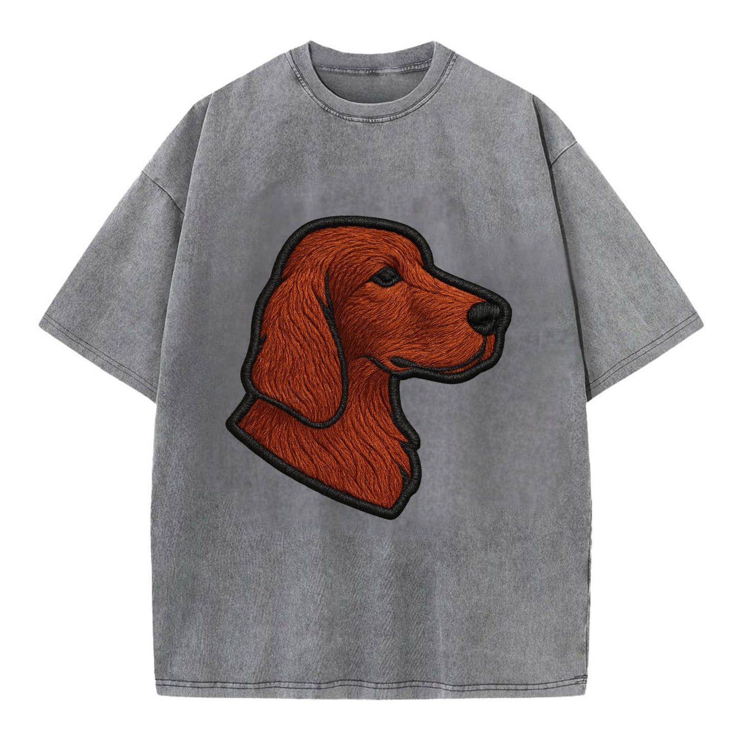 Irish Setter - Contemporary red setter l - Vintage T-shirt - Grey