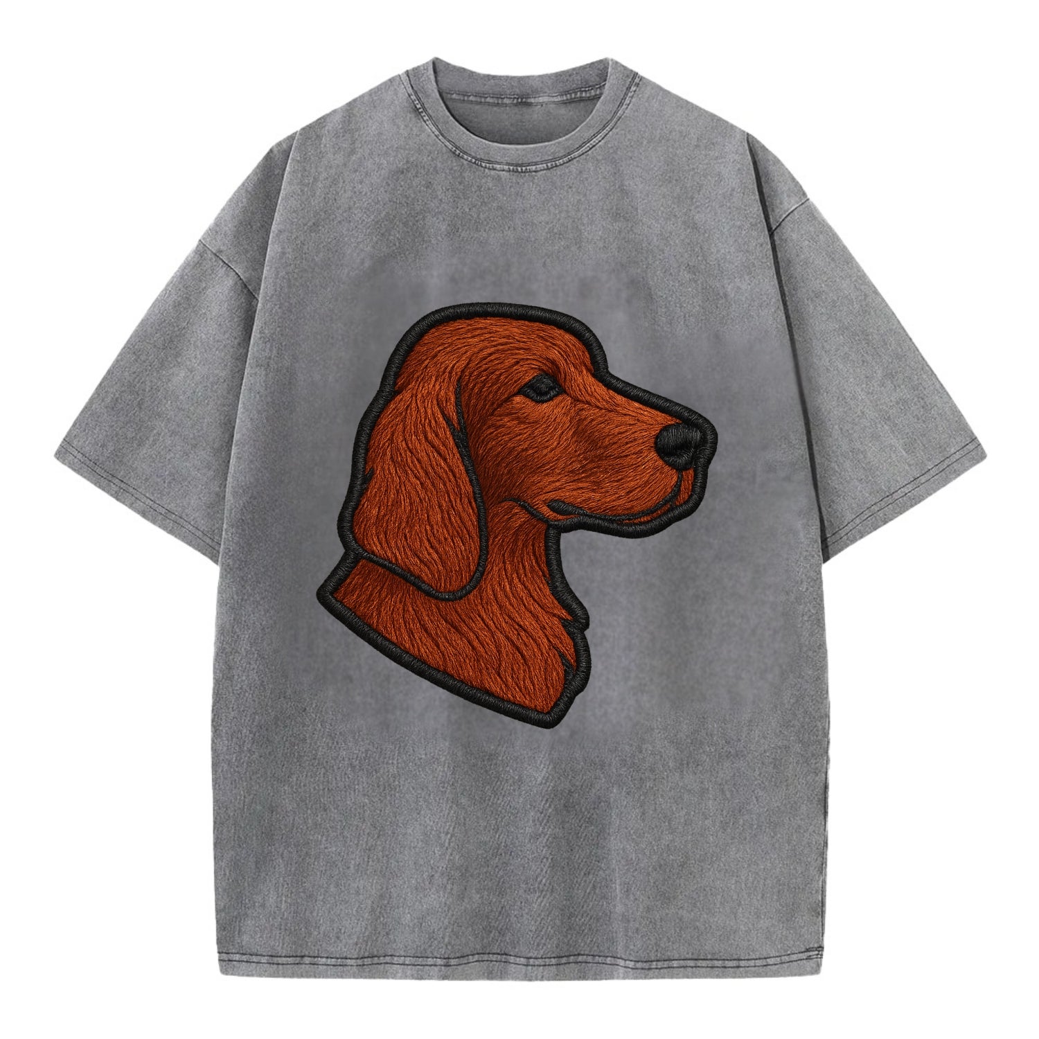 Irish Setter - Contemporary red setter l - Vintage T-shirt - Grey