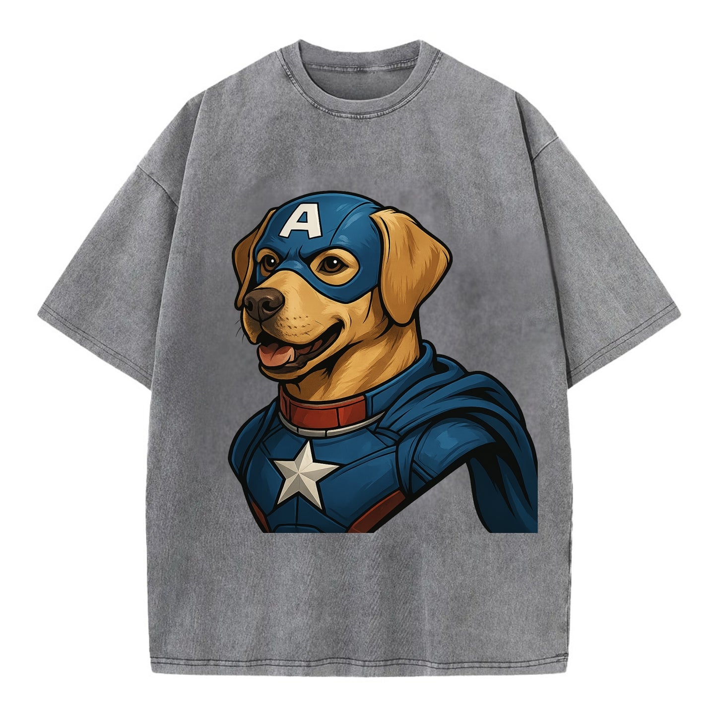 Labrador Patriotic Hero  - Vintage T-shirt - Grey