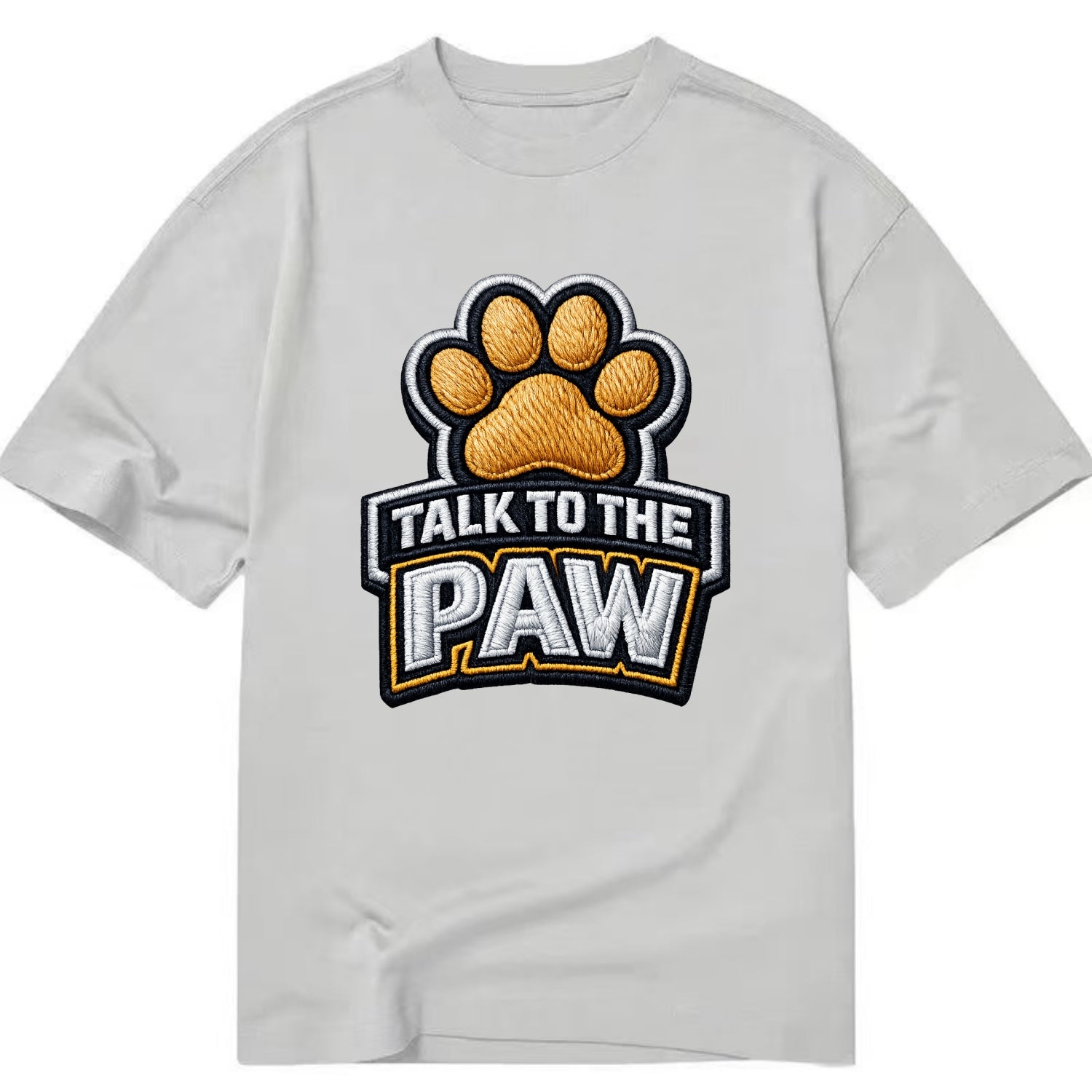 TALK TO THE PAW - raised paw in tan , sassy pet - Classic T-shirt - Grey
