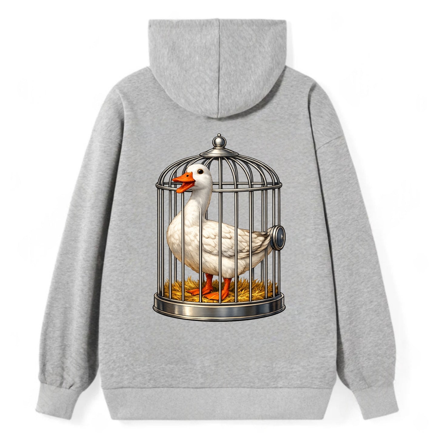 Duck In Cage - Classic Pullover Hoodie - Grey