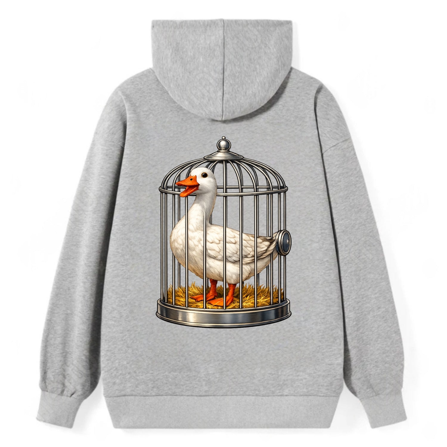 Duck In Cage - Classic Pullover Hoodie - Grey