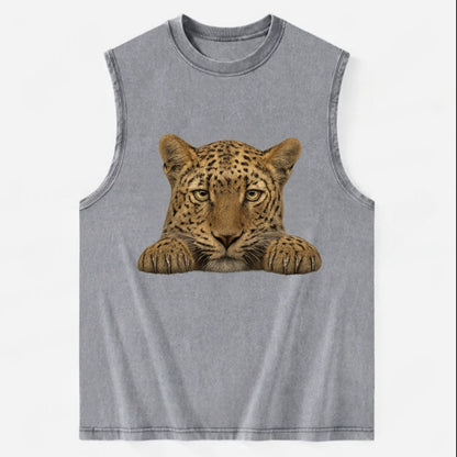 Leopard  - Vintage Washed Tank - Grey