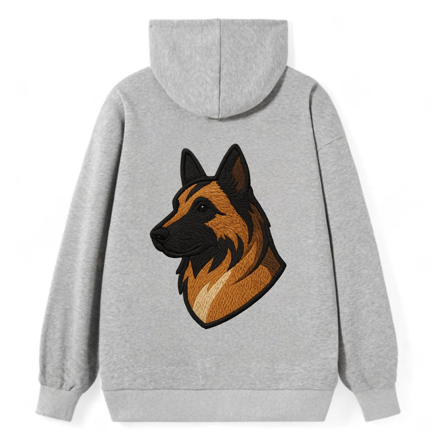 Belgian Tervuren - Fawn with black overlay embroidered design - Classic Pullover Hoodie - Grey