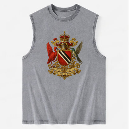 Trinidad Scarlet Ibis Emblem - Vintage Washed Tank - Grey