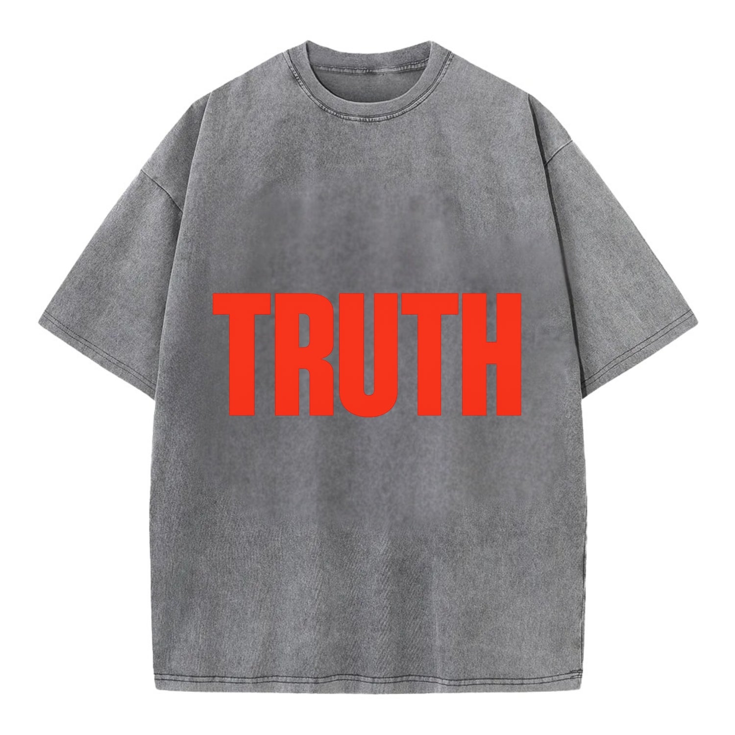 Bold typography design - "TRUTH" - honesty, reality - Vintage T-shirt - Grey